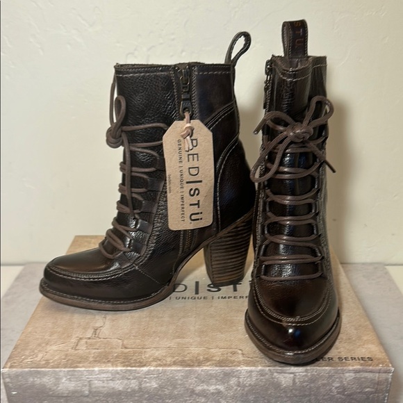 Bed|Stu Izetta Brown Lace Up Boots - Picture 3 of 4